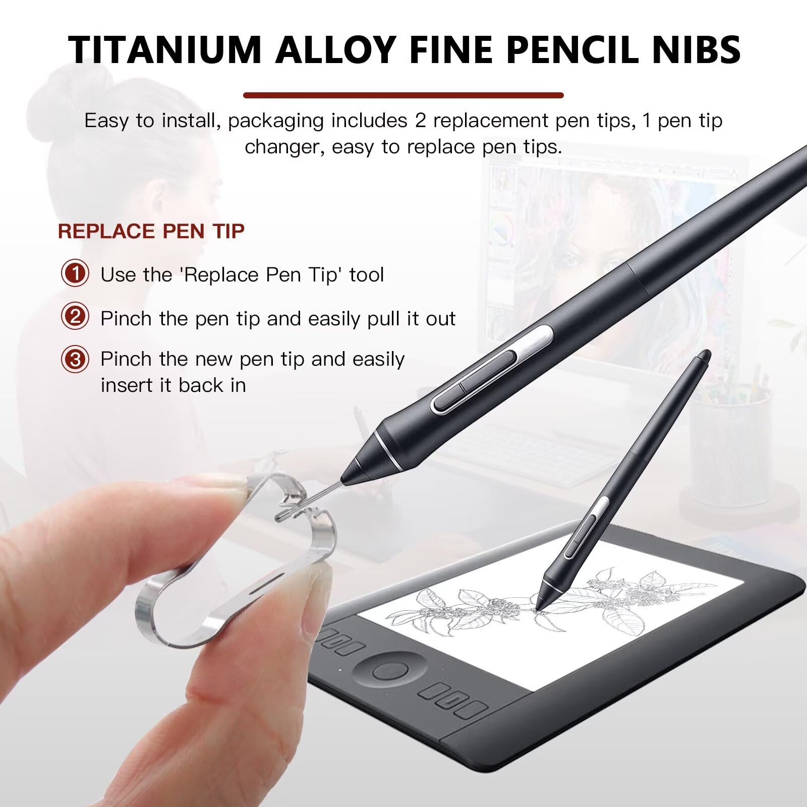 Amazon.com: Replacement Nibs Titanium Alloy Pen Tips for Wacom pro